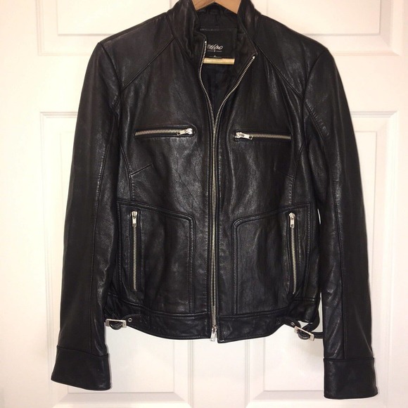 Mossimo Supply Co. Jackets & Blazers - Women’s Genuine Leather Moto Jacket Medium, Black, by Mossimo
